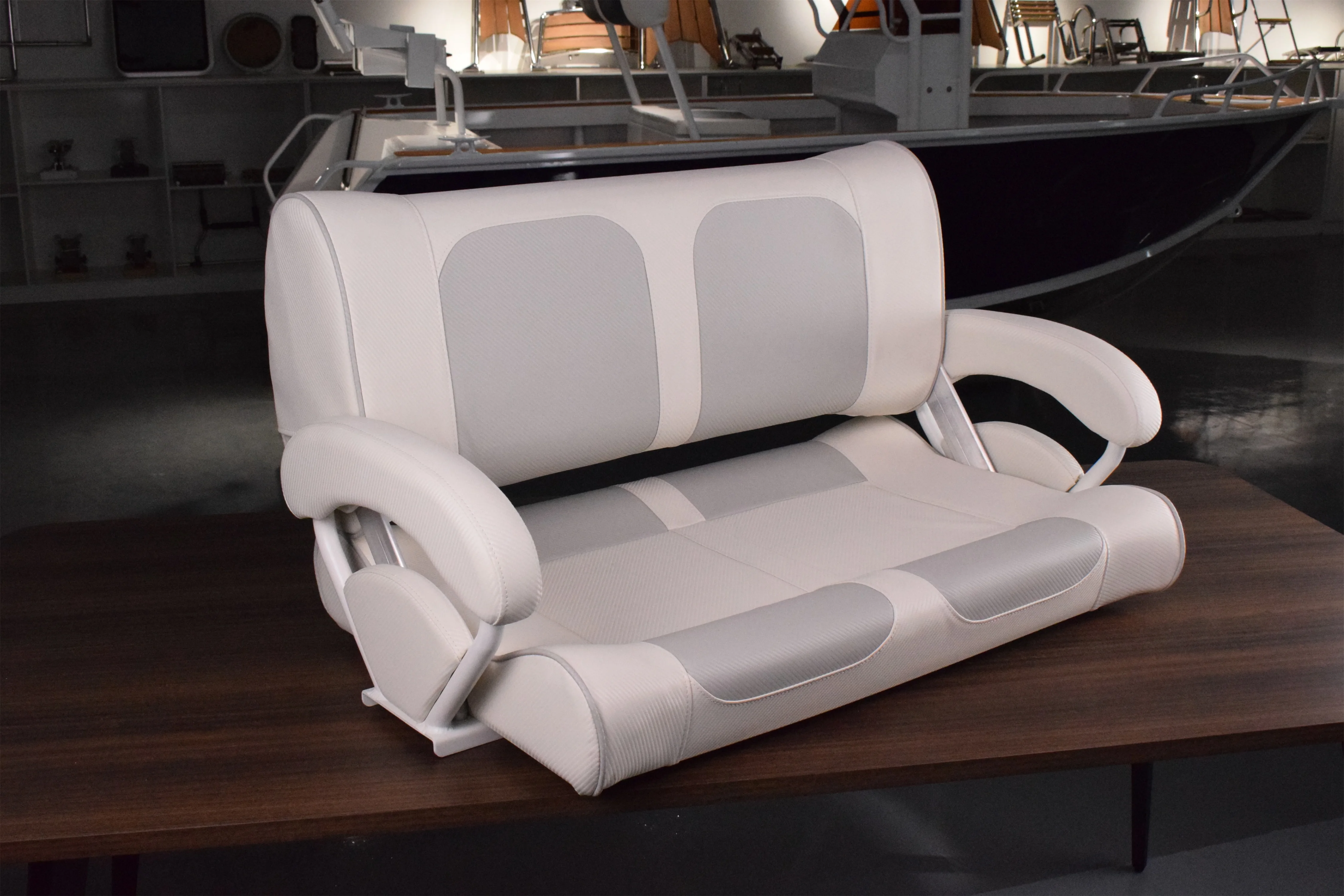 Factory directly Deluxe Comfort Double side shaped seat UV stabled marine upholstery Helm Captain Boat Seat