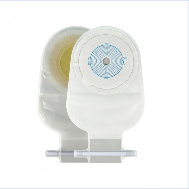 Celecare Factory Supply Hot Sale Stoma Care One Piece Hydrocolloid Base Plate Drainable 65mm Twist Tie Colostomy Pouch