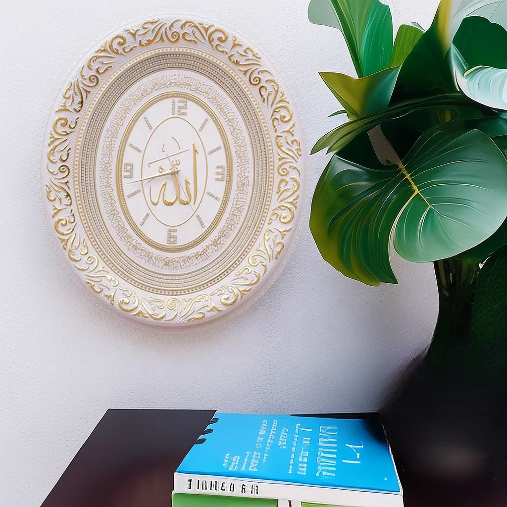 Hot Sale  Islamic Azan Wall Clock and Home Decor Arabic Number Wall Clock Bedroom Decor Islamic Wall Art Multiple Color