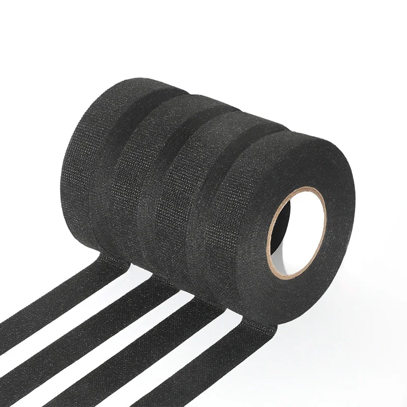 New Arrival 19mm*25m Wire Harness Automotive Cloth Tape High Temp Wire Harness Black Automotive Wrap Velvet Wiring