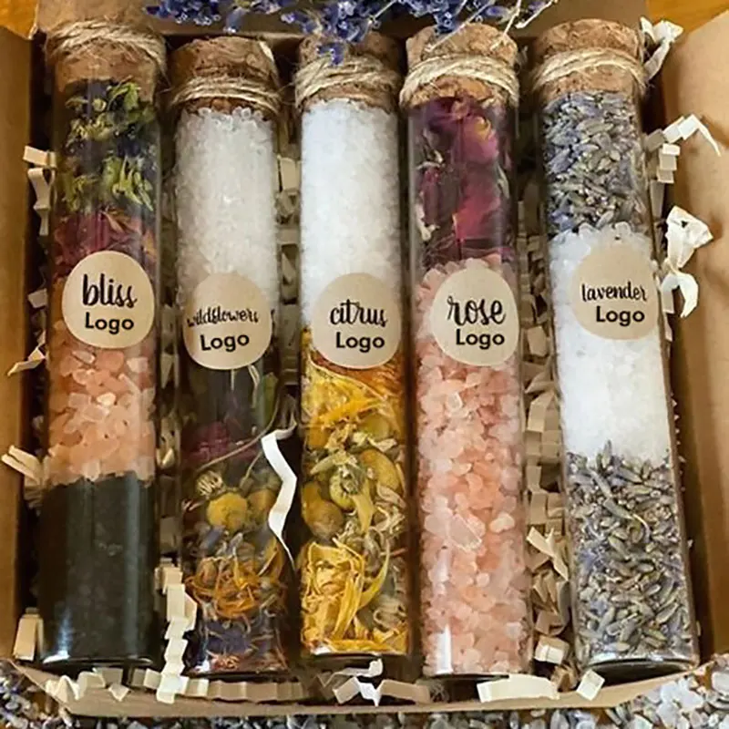 Небольшое Количество минимального заказа, индивидуальная этикетка, ГИМАЛАЙСКАЯ СОЛЬ для расслабления тела, универсальная веганская травяная Соль для ванн для младенцев и взрослых