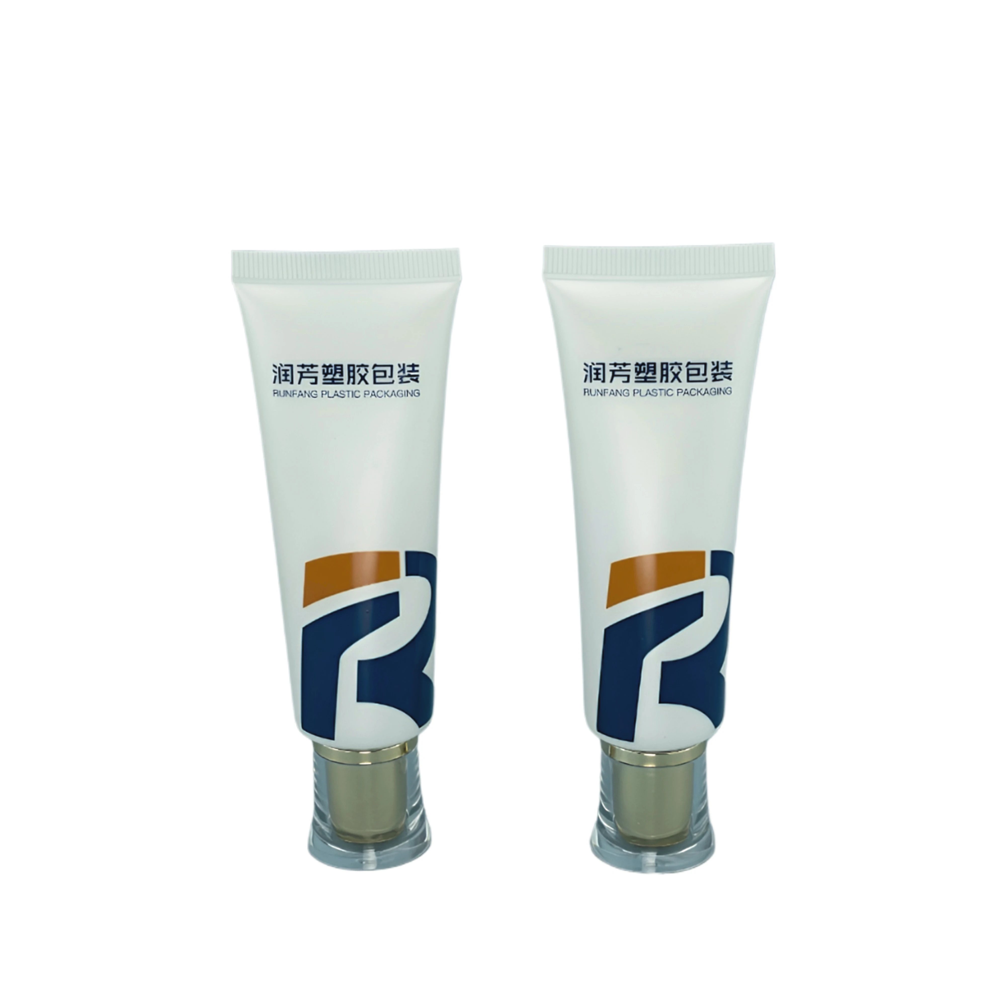 Custom D30 Plastic Soft Cosmetic Packaging Tube With High End Acrylic Oval Screw Cap For Foundation/BB Cream/Facial Cleanser