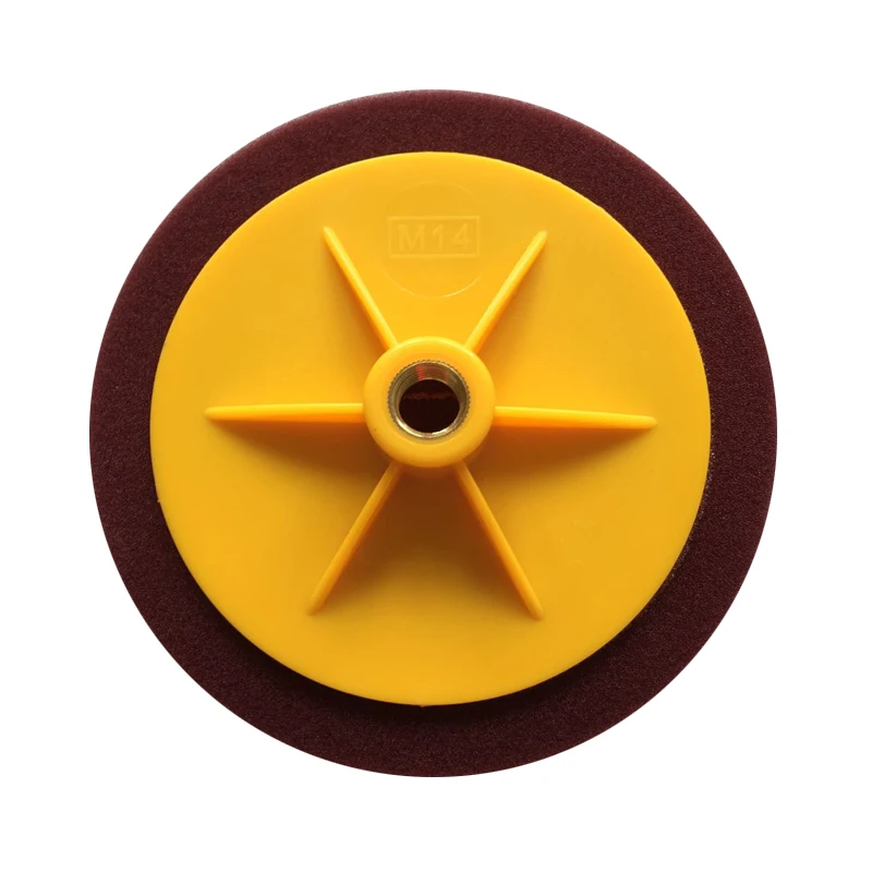 6inch maroon wheel shape car detailing polishing foam pad buffing pad with backing plate