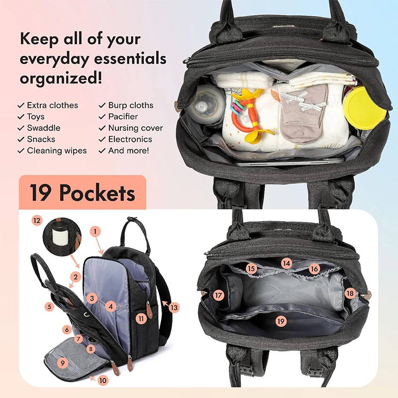 Baby Mummy Backpack Bag Foldable Diaper Bag Baby Mochilas Travel Diaper Bag For Mothers Mummy nappy back pack