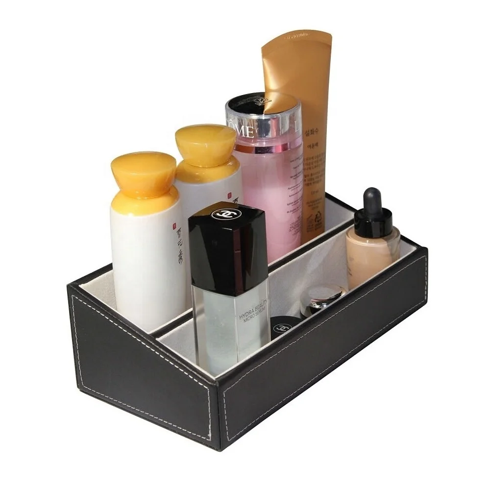 LG8108 Multi-purpose PU Leather Desk Cosmetics Storage Case  Sundries Organizer Remote Control Holder