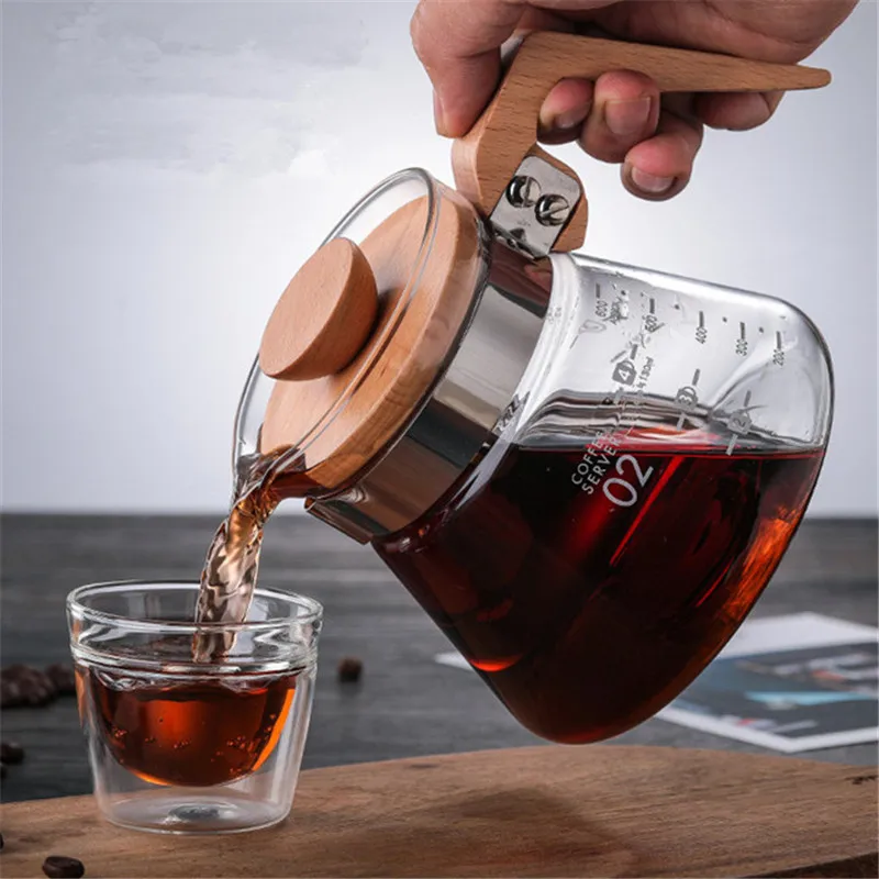Hot Sale Portable Free Borosilicate 400ml 600ml Heat Resistance Pour Over Glass Coffee Pot With Filter