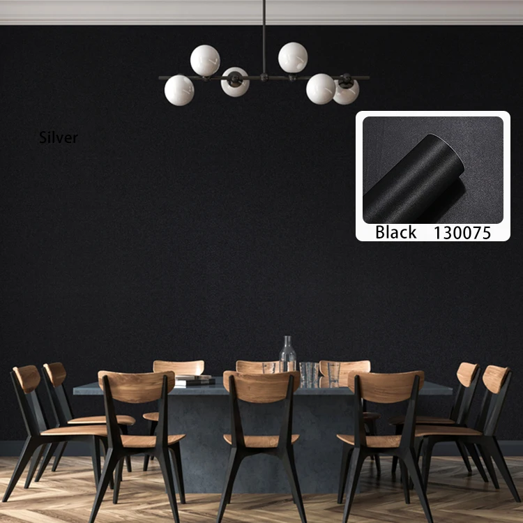Bedroom Pvc Decorative Office Self Adhesive Black Wallpaper