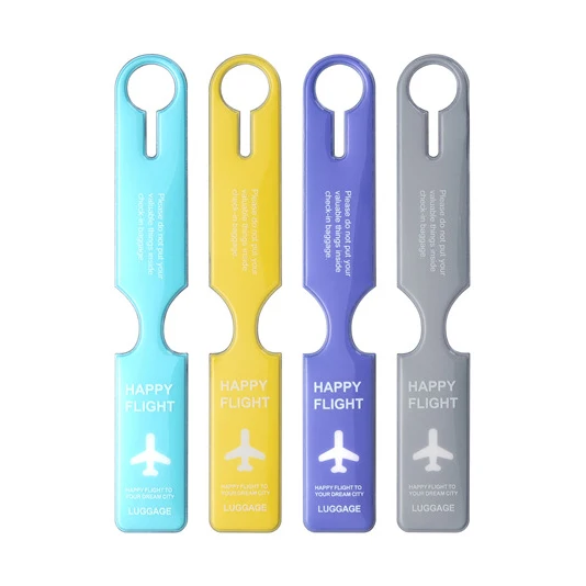 Business Travel Luggage Trolley Bags with Custom Logo Printed Name Card Plastic Tags for Suitcases and Passport Storage