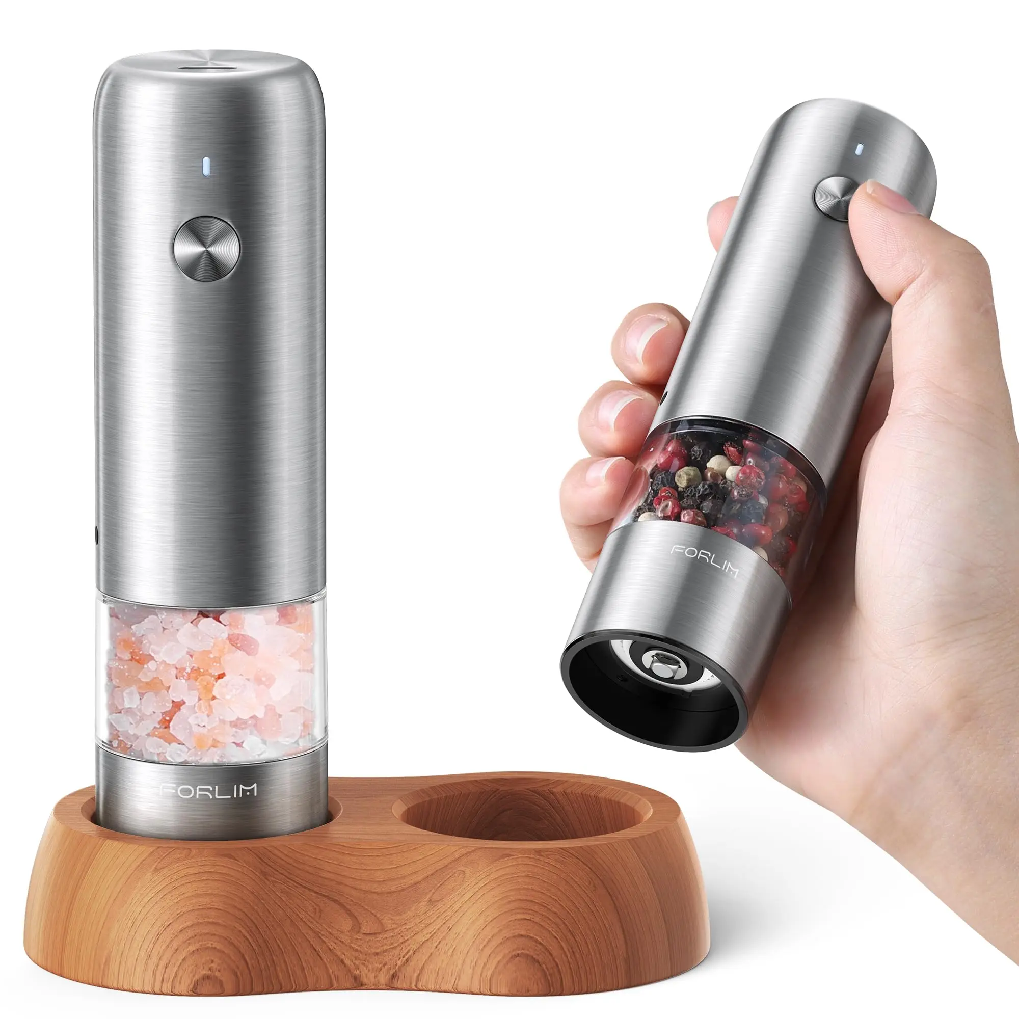 High quality rechargeable electric pepper and salt grinder set stainless steel electric pepper grinder