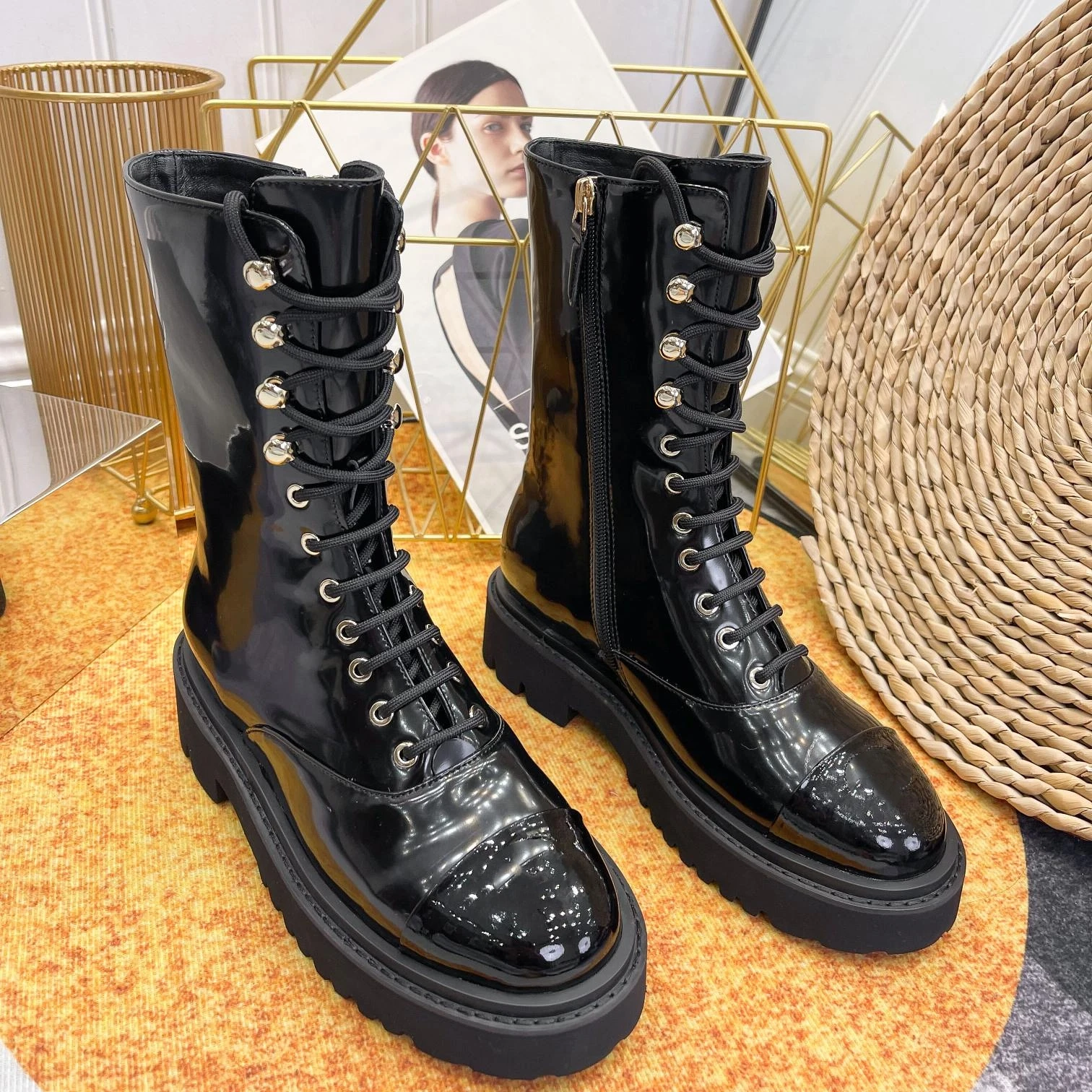 2022 winter luxury platform genuine leather high boots women shoes famous brands designer boots