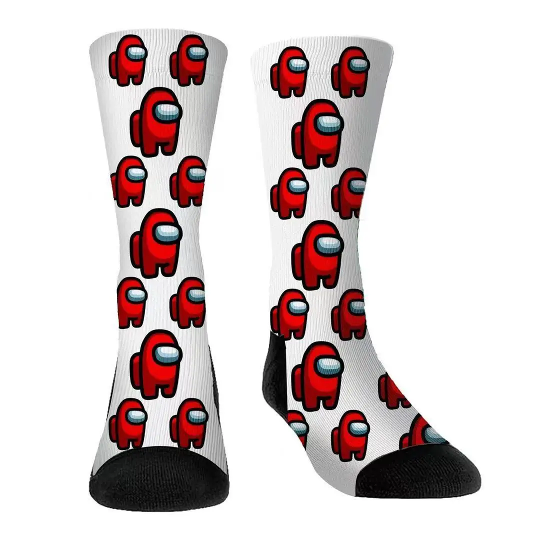 Custom Logo Sublimation 3D Printed Blank Socks Digital Printing Design Your Own Socks