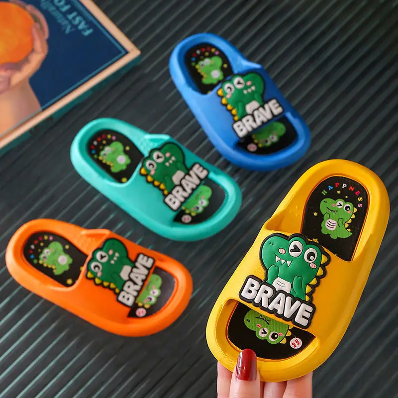 Summer Cartoon Dinosaur Clog Slipper Antislip Kids Boys Slippers Indoor EVA Soft Casual Dragon Sandals Shoes For Children