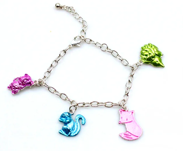 
Custom Made Wholesale alloy children shell bear and fox animal bracelet 
