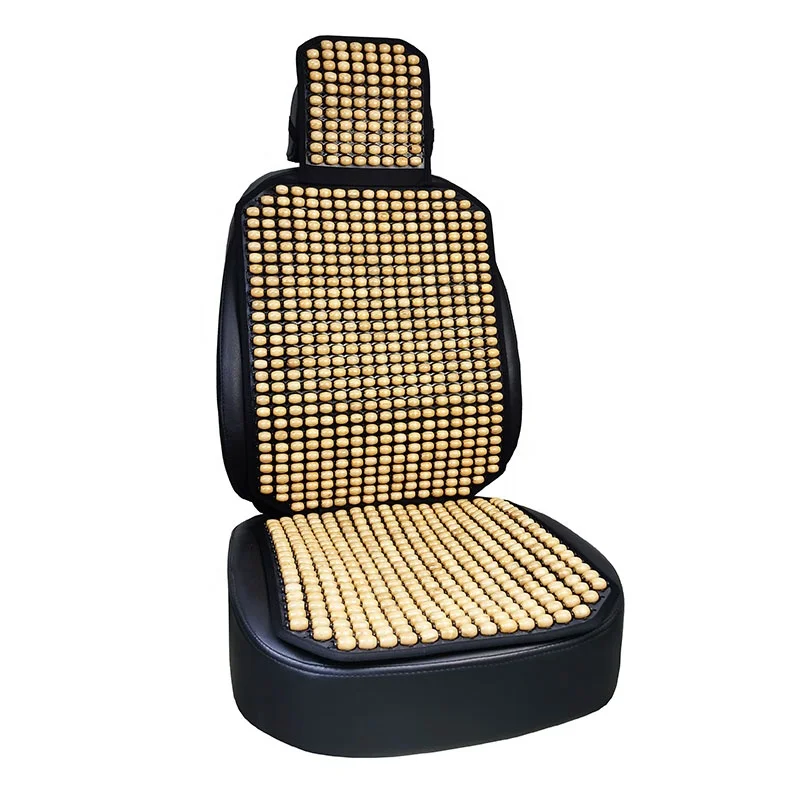 Comfortable Massage Natural Wooden Beaded Massaging Cooling Car Seat Cushion Cover for Auto Car Truck SUV Office Home