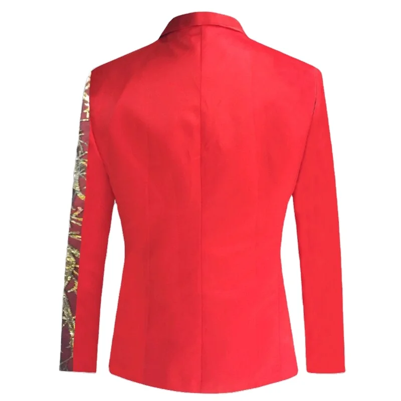 Men Single Button Mens Party Suit Jacket Casual Slim Fit Stage Dance Singer Costume Blazer