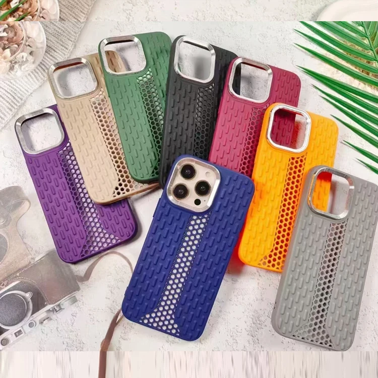 Anti Slip Protective Back Cover For iPhone 11 12 13 14 15 16 Pro Max Small Waist Cooling Solid Color Mobile Phone Case