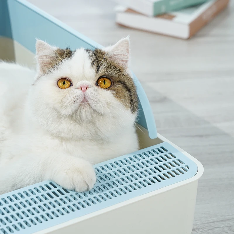 2022 Cat Litter Box Splash-Proof Semi-Enclosed Detachable Cat Toilet With Spoon Deodorizing Cat And Kitten Cage Can Put Sandbox