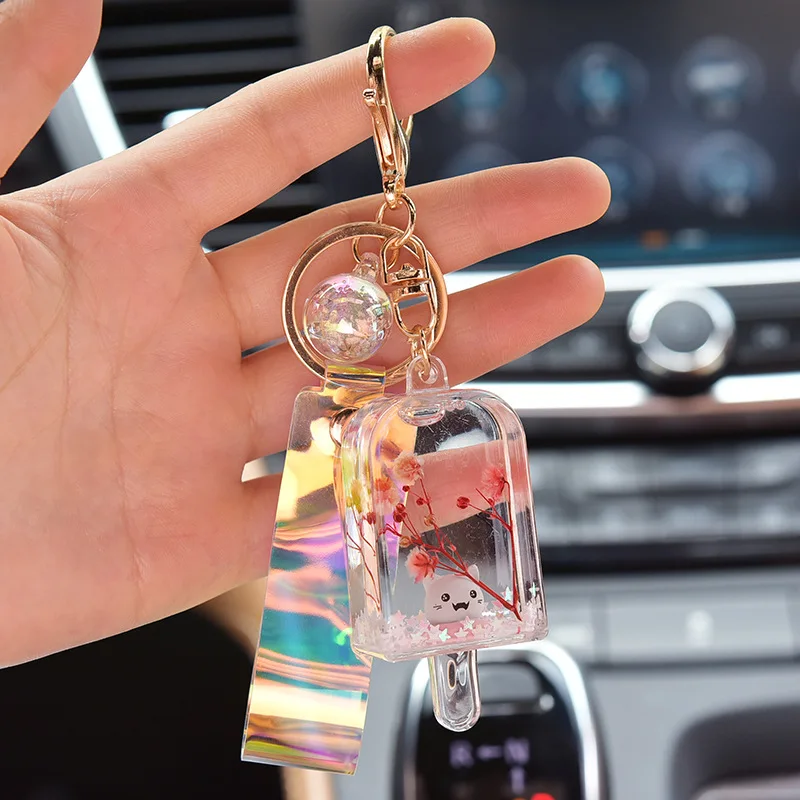 New Acrylic  Ice Popsicle Ice Cream Keychain keyring   Bag Pendant wholesale