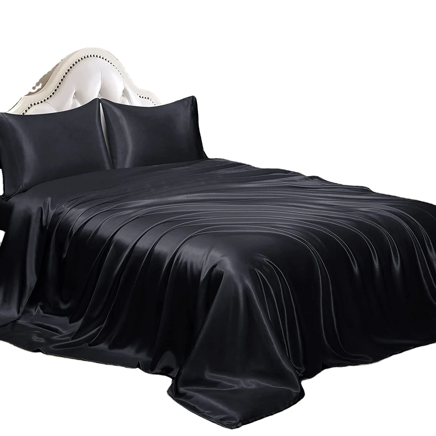 Satin Sheet Set Luxury Silky Satin Bedding Set with Deep Pocket
