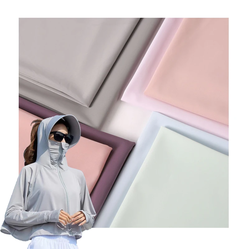 Cool silk cotton great wall grid anti-uv 50 + suction and exhaust breathable sunscreen suit fabric sunscreen suit