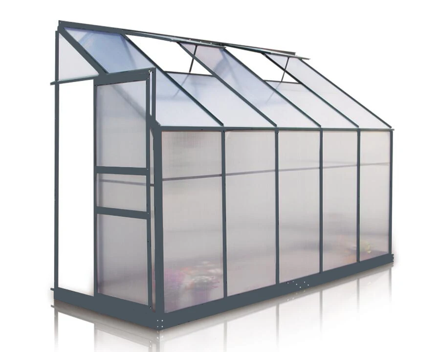 2.4m2 Lean-to Garden aluminum Greenhouses with twin wall polycarbonate