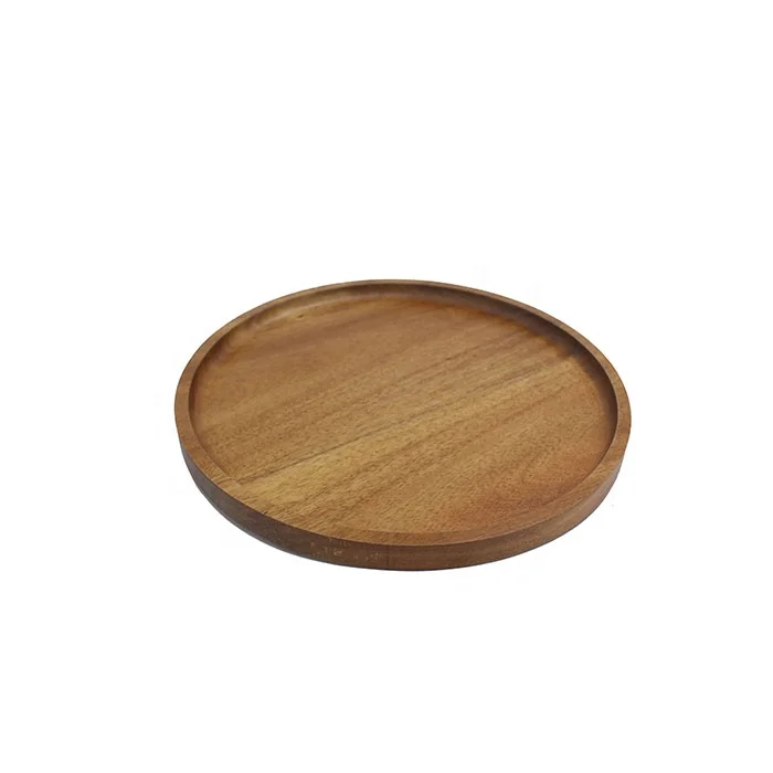 Wholesales deli board Acacia Wood Round Small Serving Platter Wooden Serving Tray