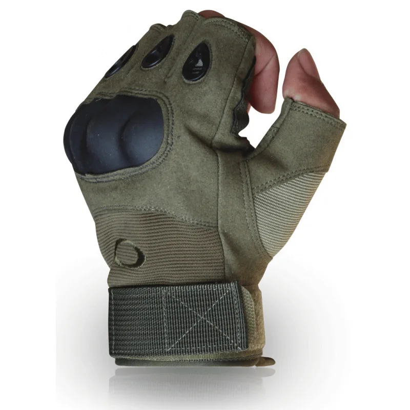 Half Finger Rubber Hard Knuckle Motorcycle Sports Outdoor Camping Shooting Tactical Gloves