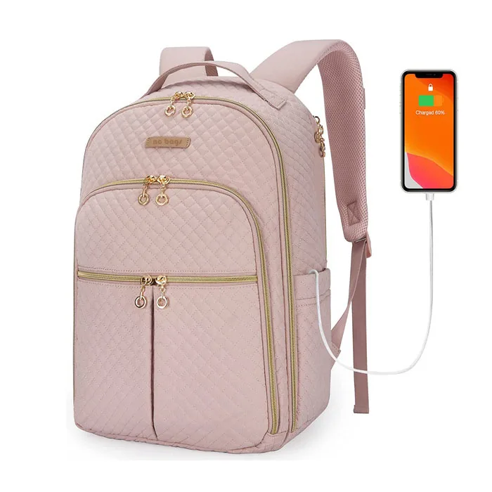 Multi-Compartments women laptop backpack lightweight school book bags for girls student