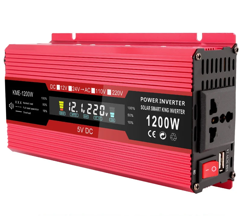 Car Power inverter LCD display US Plug 500W 1000W 2000W USB 12V/24V to 220V Out Door Supply Accessories