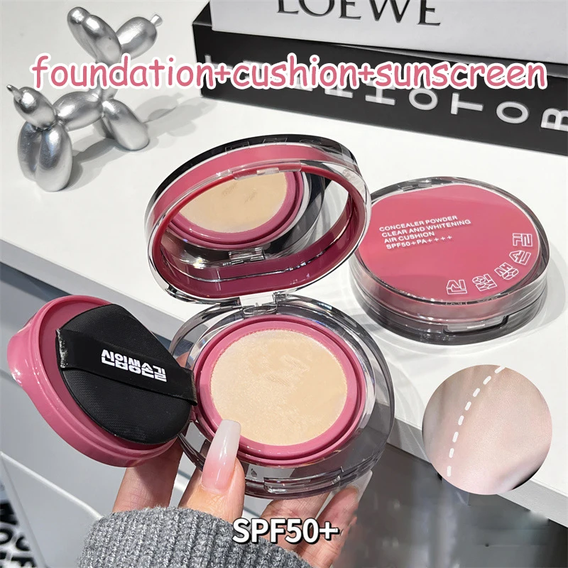 High Coverage Foundation Cushion Compact Facial Sunscreen Concealer  Waterproof SPF50+ BB Cream