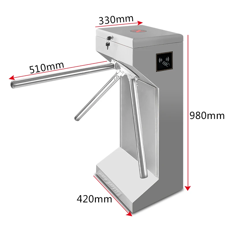 Hot Sale RFID Card Reader Security Semi-Automatic Tripod Turnstile Gate