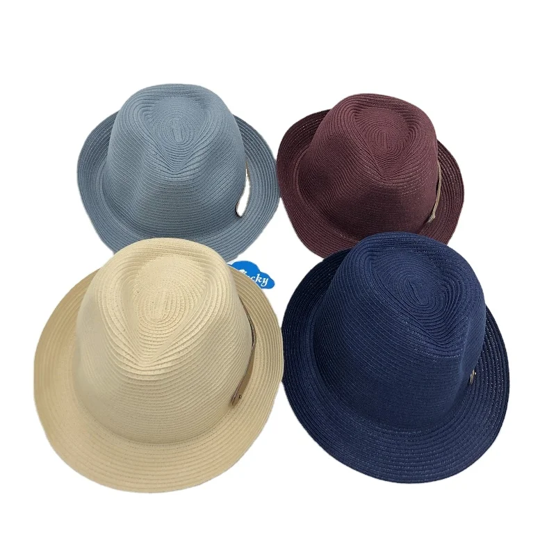 100% полиэстер, оплетка, моющаяся, складная, бумажная, соломенная Федора, шляпа в стиле унисекс на лето