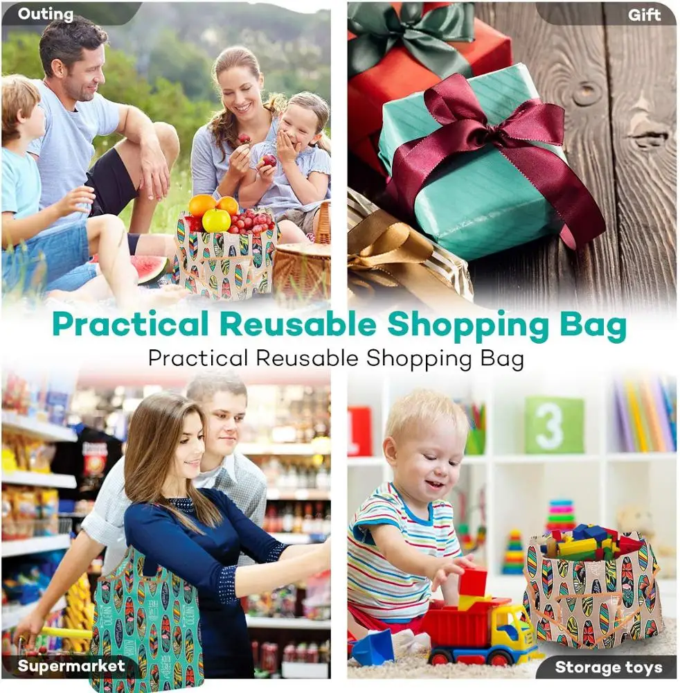 RPET shopper bag Grocery Bags Reusable Foldable Shopping tote Bags for women