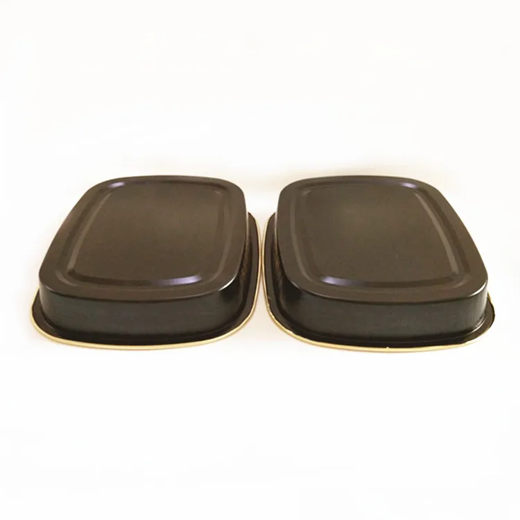 Black gold aluminum tray Microwave Disposable aluminium containers bakeware aluminum foil take-out pan foil containers