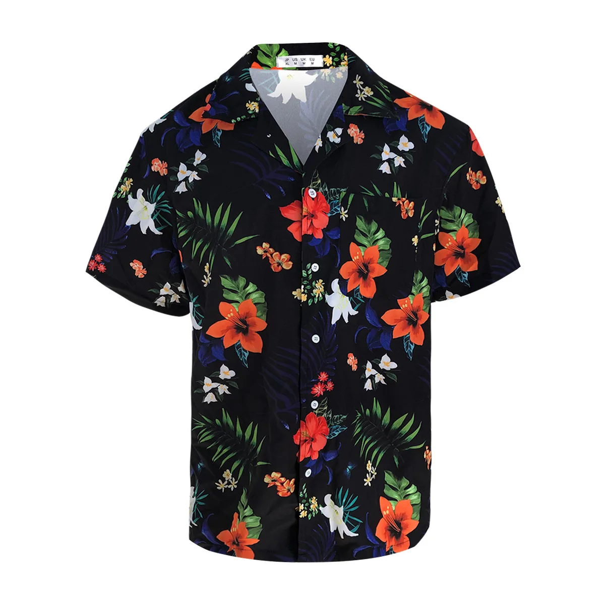 New Design Beach Shirt Custom Red Flower Men Shirt Button Summer Shirts For Men