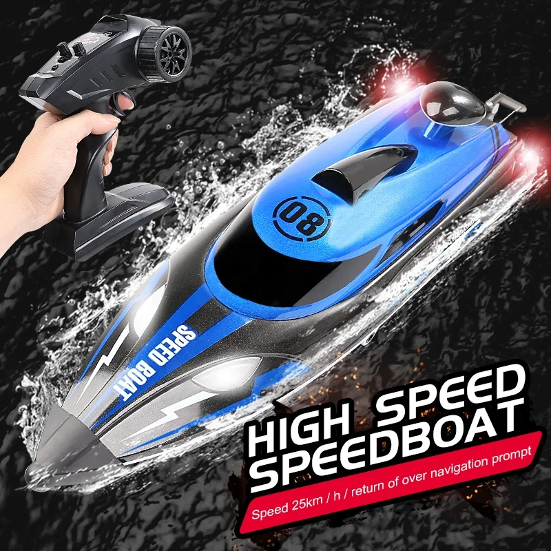 Amiqi Hj808 Hot Sale 2.4G Premium Quality Rc Boat 25Km/H High Speed Remote Control Racing Ship Water Speed Boat Model Toy