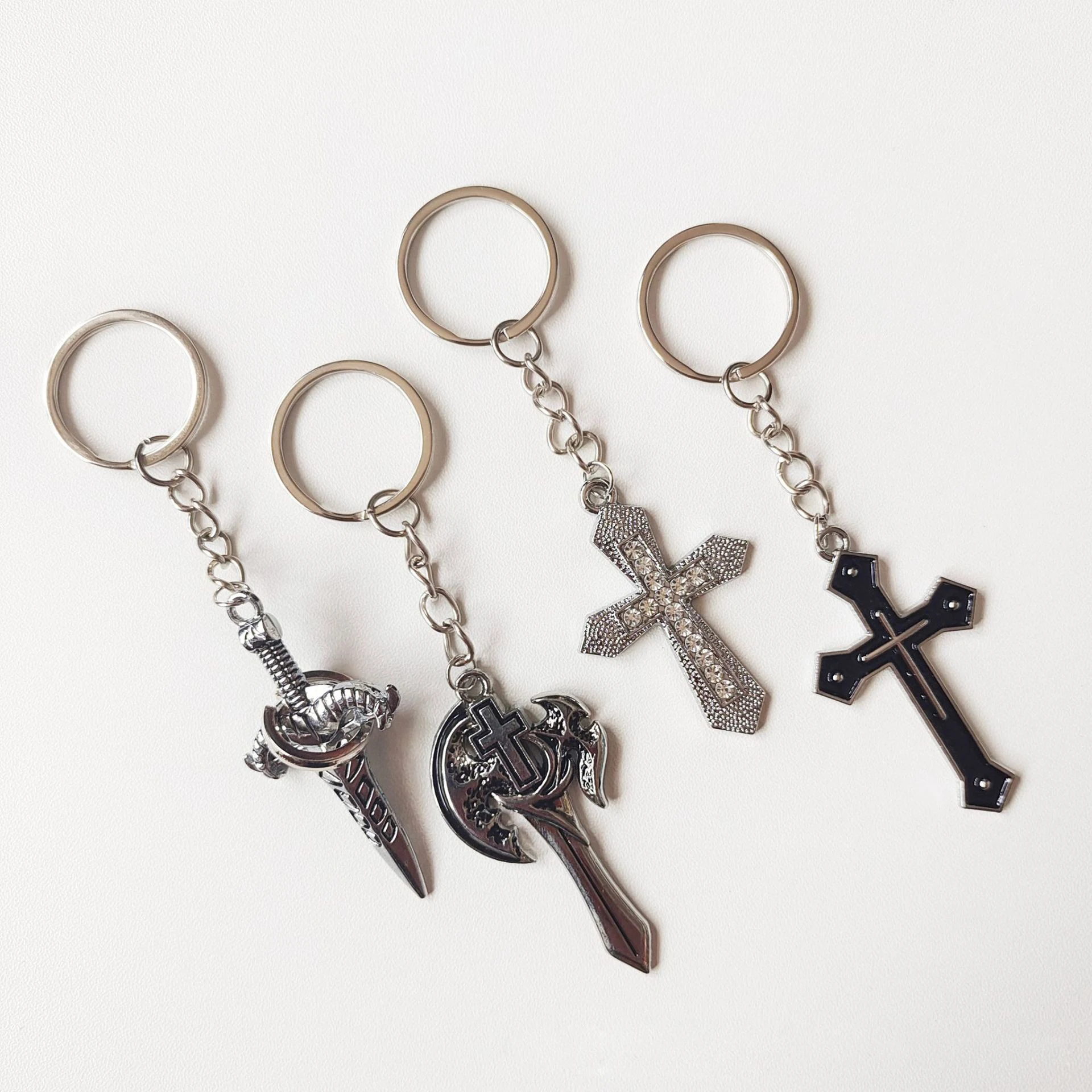 hot sale classic cross keychain car keychain pendant fashion bag accessories trendy decoration cross keychain
