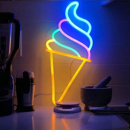 Custom Store Name Neon Sign Ice Cream Neon Sign Custom flex Led wall custom Neon Light Sign for bar