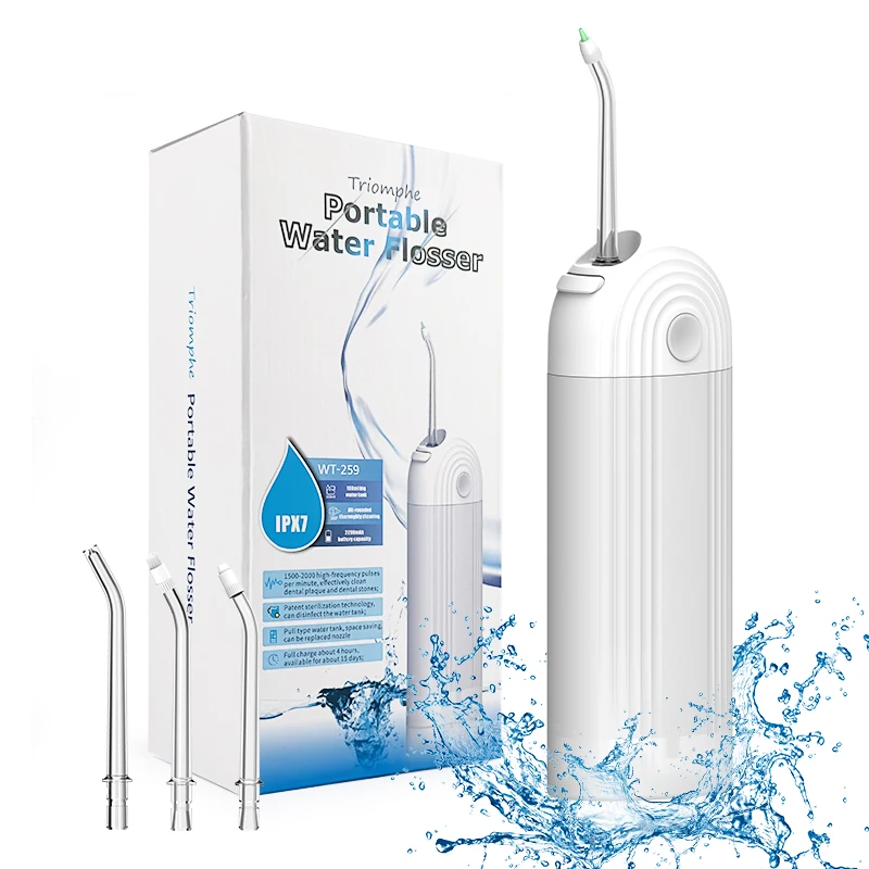 2024 New Portable Oral Irrigator Nozzle Removable Retractable Water Tank Waterproof Cleaning Teeth Whitening Water Flosser