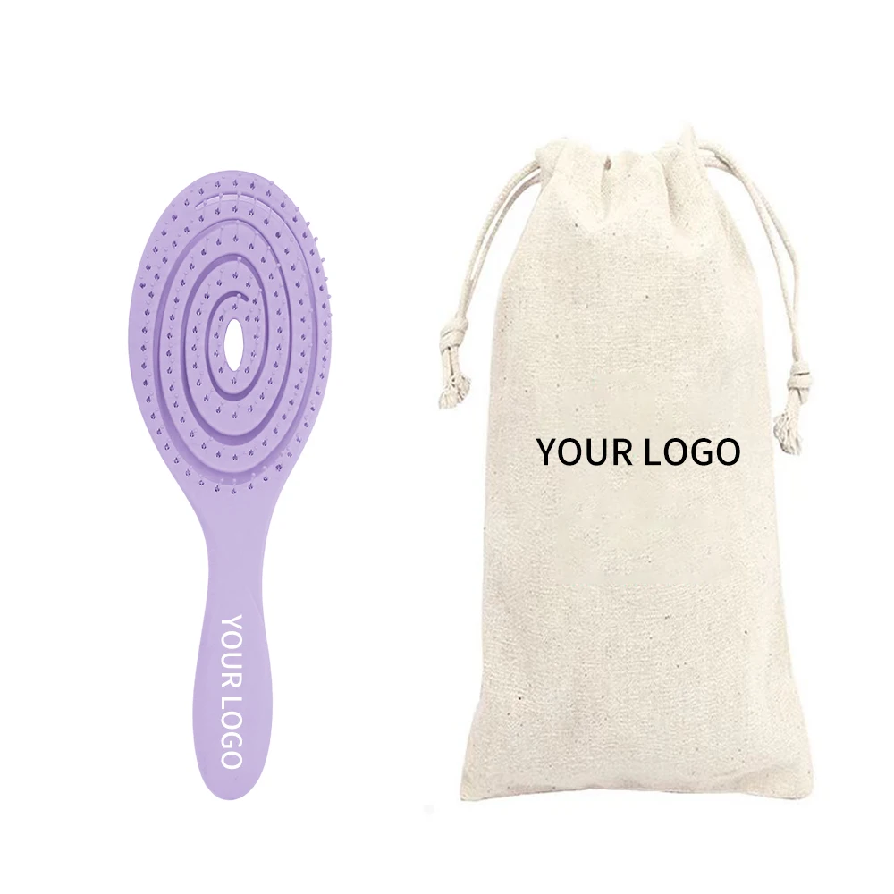 ABS Plastic Hair Brush Vent Dry Wet Detangling Hair Brush with Hollow Design Soft Bristle Curly Hair Paddle Brush for Women