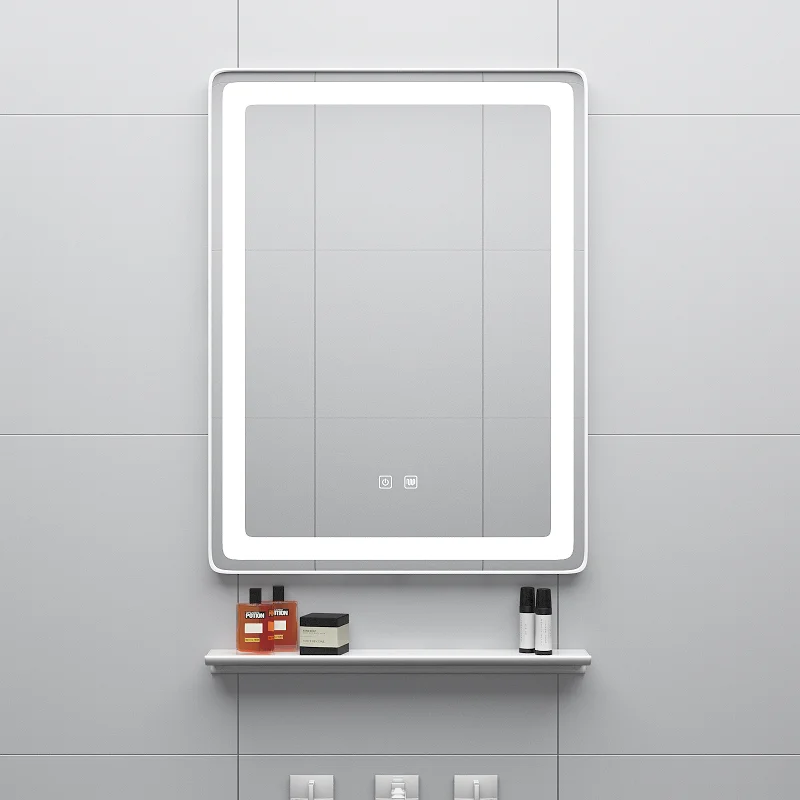 Hot sale Rectangle Aluminum vanity mirror smart led bathroom mirror for hotel