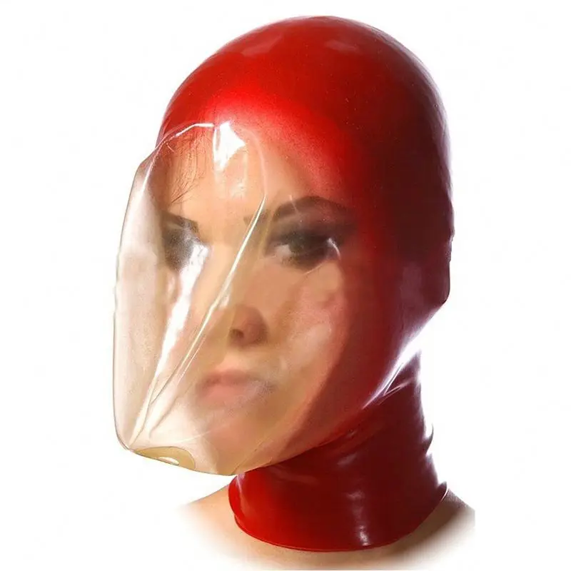 Latex hood sexy headgear latex clothes adult headgear role play adult sex product dance paty