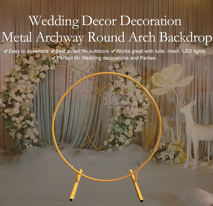 
Factory wholesale metal arch for wedding decoration round arch garden arch for plants climbing 