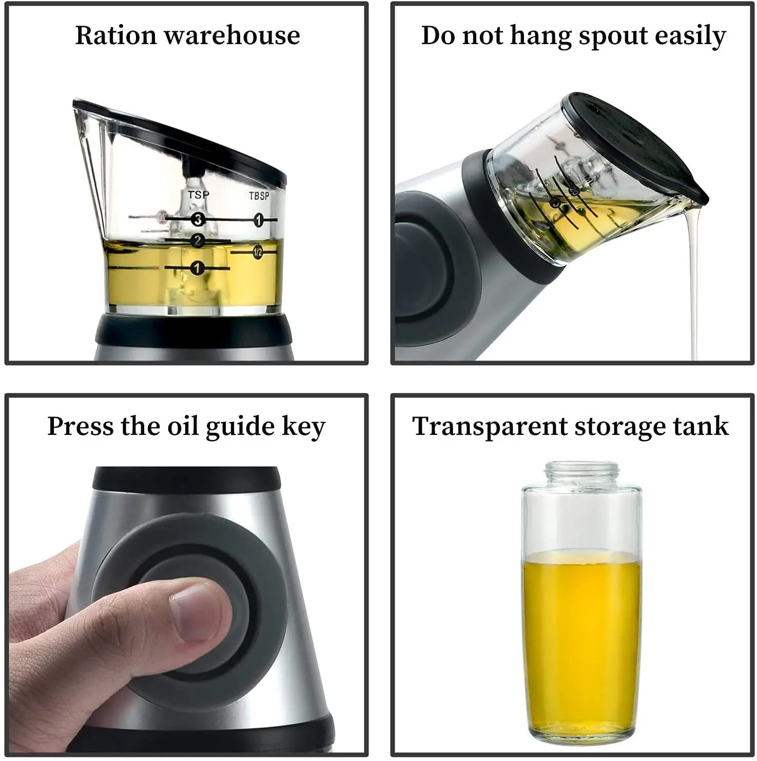 Oil Dispenser Bottle for Kitchen Olive Oil Dispenser Superior Glass Oil and Vinegar Dispenser with Measuring