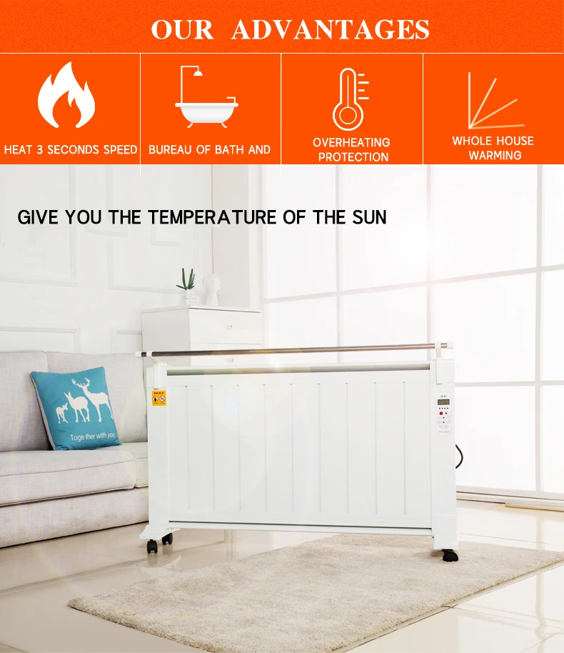 Electric Heater 220v 1500w Fast Heating Radiator Room heater Warmer Machine Fan Heater For Home