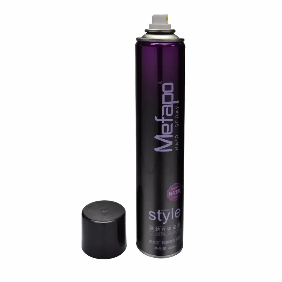 Factory wholesale hair styling hairspray 450ml own brand quick drying solid hair spray