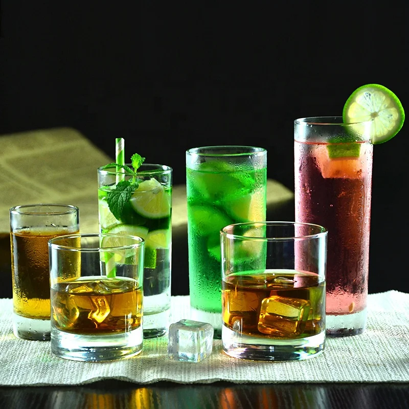 Wholesale Heavy Base Drinking Water Glasses Cheap Tumbler Rock Whiskey Glass