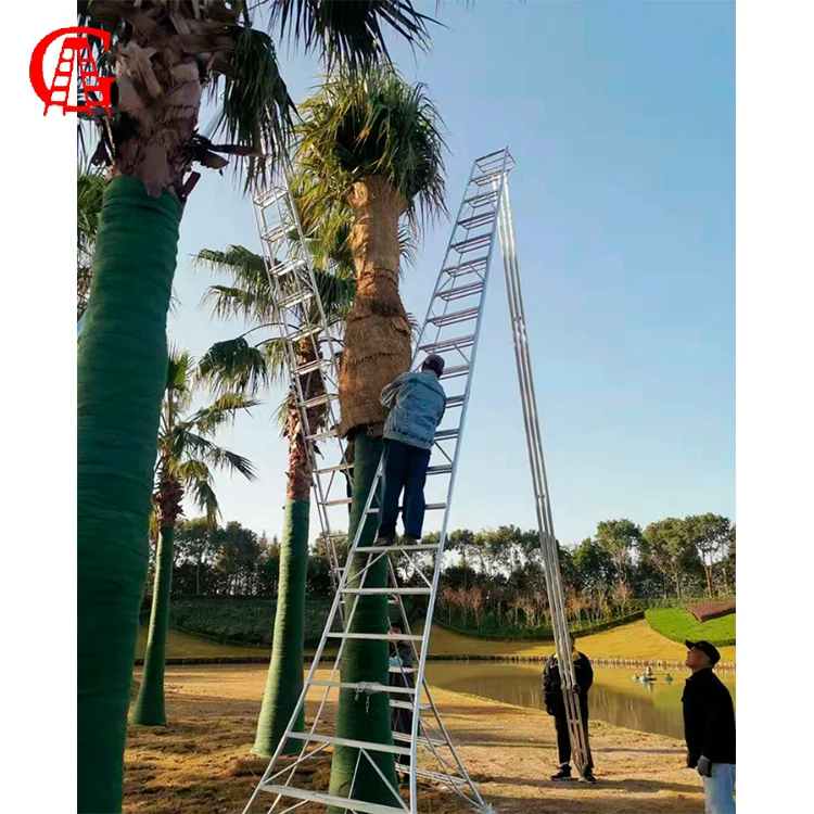 Domestic ladder agricultural garden welding aluminum step tripod  ladder with nature color