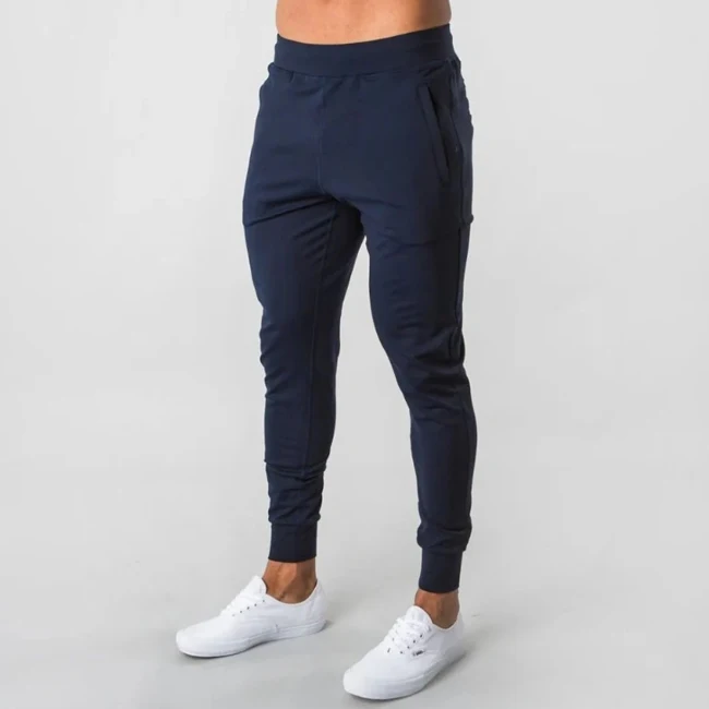 Custom Logo Drawstring Workout Fitness Gym Jogger Pants Slim Fit Sports Training Sweatpants With Zipper Pockets