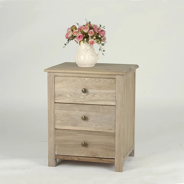 Antique home furniture Wooden 3 drawers Nightstands bedroom Beside Table Cabinet(DT-1020)